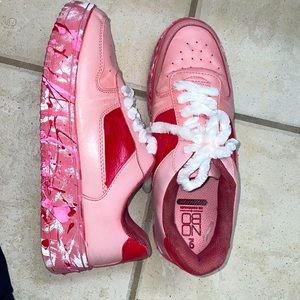 Customized Shoes, Women’s 9, Pink and white customs, Valentine’s Day Special